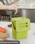 EKO Puro Compost Bin with Lid - Lime 5L / 1.32 Gal – Countertop Convenience