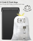 EKO Nova 21 Gallon/80 Liter Black Stainless Steel Rectangular Touchless Motion Sensor Trash Can – Perfect fit with EKO Code G kitchen trash bags