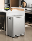 Edison 8+8 Gallons Kitchen Trash Can with Dual Removable Inner Liners