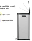 EKO Essential Step Recycling Can - Dual Compartment 30L+30L – Soft close lid for smooth, silent operation