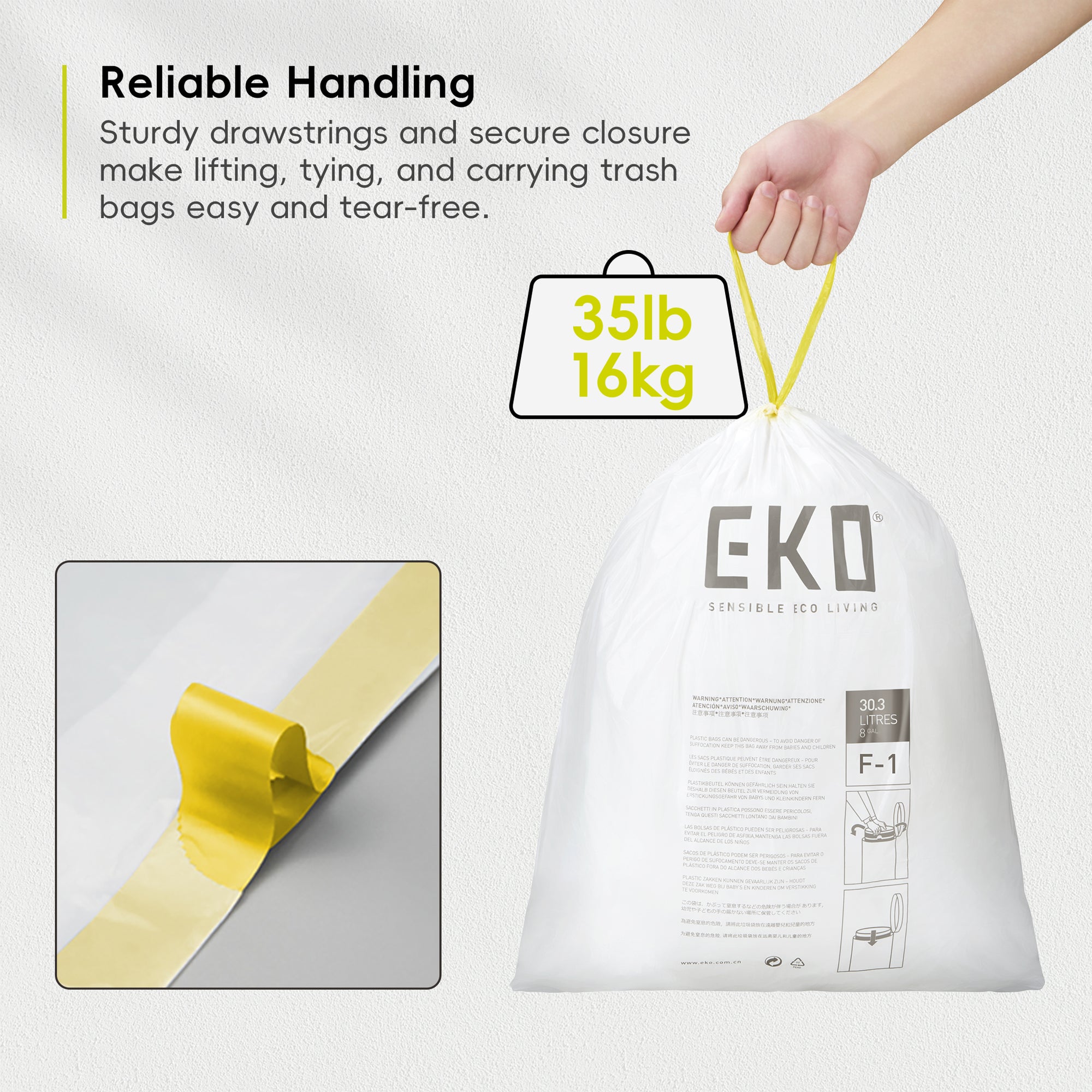 EKO Code B - 2.6 Gallon Easy-Dispense Roll Trash Bag - 80 Count (7-10L) – Reliable Handling