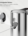 EKO Aroma Smart Liquid Soap Dispenser - Chrome Metallic – Rechargeable Battery - Charge in 2 hours for 2 months of effortless, touchless soap dispensing