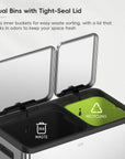 EcoCasa Step Recycling Can - Dual Compartment 30L+20L