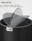 Fandy Table Bin with Swing-Top Lid - Black 2.2L / 0.58 Gal