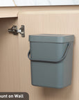 EKO Puro Compost Bin with Lid - Dark Gray 5L / 1.32 Gal – Mount on Wall