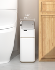 Bono Sensor Bathroom Trash Can with Lid - 8L/2.1 Gallon-White