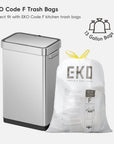 Deluxe Mirage-T 50 Liter / 13 Gallon Motion Sensor Can - Matte Stainless Steel