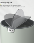 Fandy Table Bin with Swing-Top Lid - Sage 1.5L / 0.4 Gal