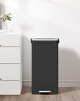 EKO Hudson 75Liter / 19.8 Gallon Step Trash Can with Bag Compartment - Matte Black – Bedroom