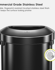 Urban Semi-Round Open Top Can Commercial Grade – 80L / 21 Gal-Matte Black