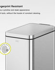 EKO Stella 10 L/2.6 Gal Small Bathroom Step Trash Can - Stainless Steel – Fingerprint Resistant