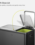 EcoCasa Dual Compartment 30L+20L Step Recycling Can - Matte Black
