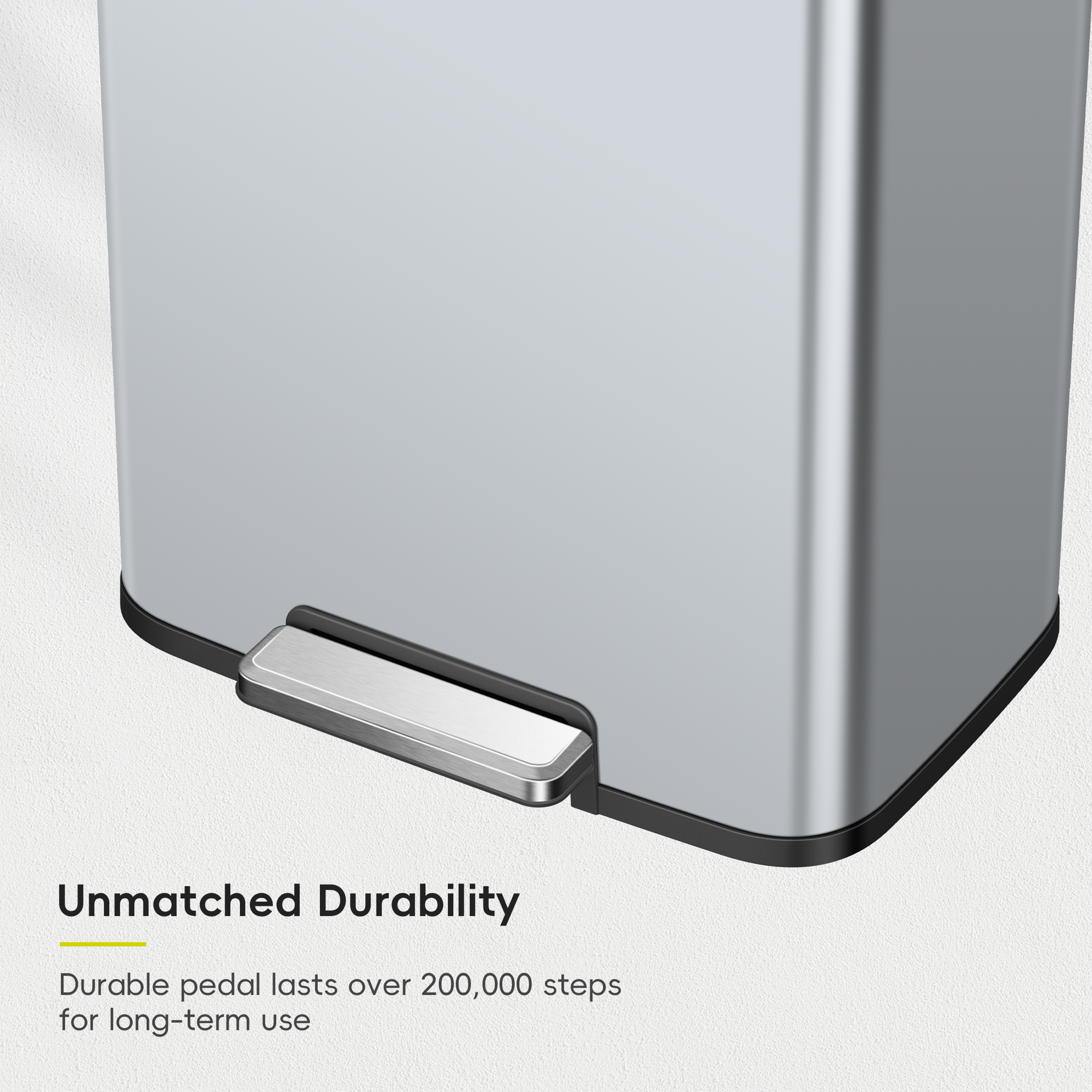 Madison Matte Grey Stainless Steel 50 Liter/13.2 Gallon Step Trash Can