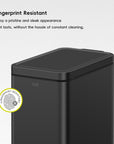 EKO Stella 10 L/2.6 Gal Small Bathroom Step Trash Can - Matte Black – Fingerprint Resistant - Enjoy a pristine and sleek appearance that lasts, without the hassle of constant cleaning