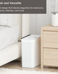 Brio 10L / 2.6 Gallon in White Compact Design Motion Sensor Trash Can