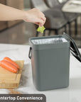 EKO Puro Compost Bin with Lid - Dark Gray 5L / 1.32 Gal – Countertop Convenience