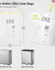 EKO Code B - 2.6 Gallon Easy-Dispense Roll Trash Bag - 80 Count (7-10L) – Perfect Fit for EK9248-30L+30L, EK9125-30L+30L