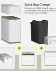 Bono Sensor Bathroom Trash Can with Lid - 8L/2.1 Gallon-White