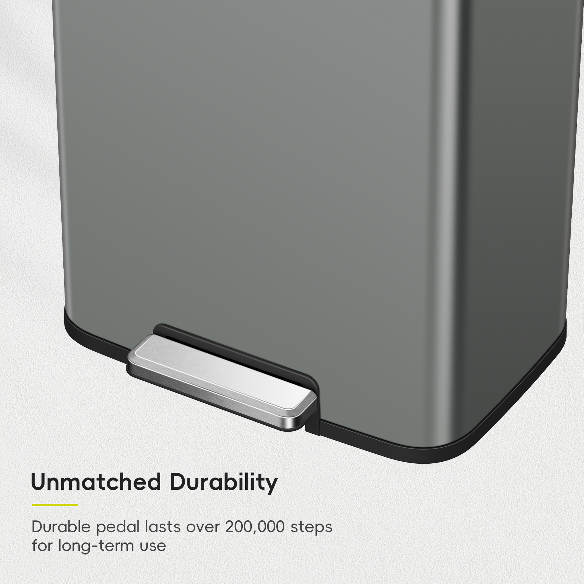 Madison Nardo Grey Stainless Steel 50 Liter/13.2 Gallon Step Trash Can