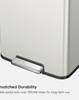Madison Matte Grey Stainless Steel 50 Liter/13.2 Gallon Step Trash Can