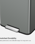 Madison Nardo Grey Stainless Steel 50 Liter/13.2 Gallon Step Trash Can