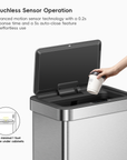 EcoNova 13 Gallon/50 Liter Stainless Steel Motion Sensor Trash Can
