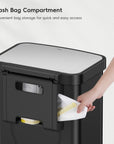EKO Hudson 75Liter / 19.8 Gallon Step Trash Can with Bag Compartment - Matte Black – Trash Bag Compartment
