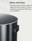 EKO Urban Round Open Top Can Commercial Grade 120L / 32 Gal Black Stainless Steel – Move with Ease - Practical side handles make this heavy-duty bin easy to move, enhancing cleaning efficiency and flexibility