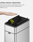 Phantom Pro 10 L / 2.6 Gal Dual Wing Lid Sensor Bin Matte Stainless Steel