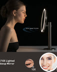 EKO iMira Ultra Clear 8" Stainless Steel Sensor Mirror - White 5X/10X – Lighted Makeup Mirror