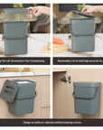 EKO Puro Compost Bin with Lid - Dark Gray 5L / 1.32 Gal – Easy Lid - Hangs on walls and cabinets