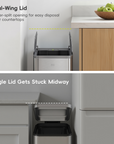 X-Wing 50L / 13.2 Gallon Slim Step Trash Can with Dual Wing Lid