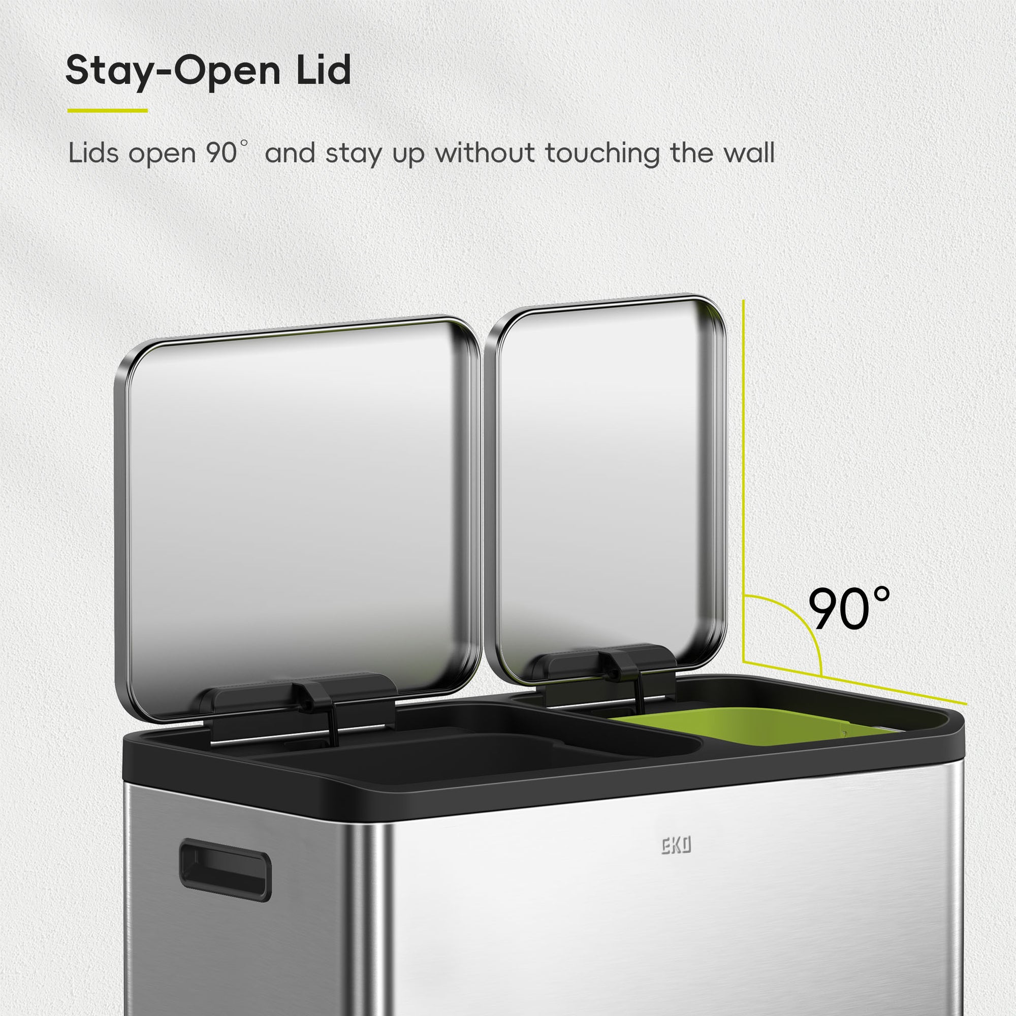 EcoCasa Step Recycling Can - Dual Compartment 30L+20L