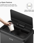 Vintage Dual Compartment 32L + 18L Motion Sensor Trash Can-Matte Black