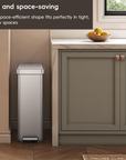 Hudson Slim 50L / 13.2 Gallon Matte Stainless Steel Kitchen Step Trash Can with Lid