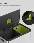 EKO EcoCasa II Step Recycling Can - Dual Compartment 36L+24L – Stay Open - Easy lock to stay open for longer tasks