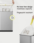 EKO Phantom-T Sensor Can – 50L / 13.2 Gal – No inner liner design maximizes capacity - Fingerprint resistant