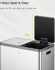 EcoCasa Plus 2 x 10.6 Gal Dual Recycling Trash Can for Kitchen
