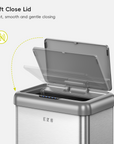 Vintage Dual Compartment 32L + 18L Stainless Steel Motion Sensor Trash Can