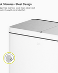 Edison 8+8 Gal Kitchen Trash Can with Dual Removable Liners-Matter White