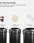 Urban Round Open Top Can Commercial Grade – 120L / 32 Gal - Black Stainless Steel