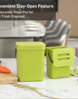 EKO Puro Compost Bin with Lid - Lime 5L / 1.32 Gal – Convenient Stay-Open Feature