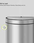 EKO Mirage Semi-Round Motion Sensor Trash Can, 47 Liter / 12.4 Gallon – Build to Last