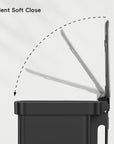 EKO Hudson 75Liter / 19.8 Gallon Step Trash Can with Bag Compartment - Matte Black – Silent Soft Close