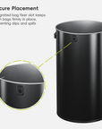 Urban Round Open Top Can Commercial 90L / 23.7 Gal - Black Stainless Steel