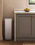 Hudson Slim 50 Liter / 13 Gallon Matte Stainless Steel Step Trash Can with Lid