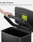 Hudson 75 Liter / 20 Gallon Step Can with Bag Compartment - Matte Black