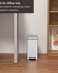 EKO Stella 6 L/1.6 Gal Small Bathroom Step Trash Can - Stainless Steel – Ideal for Office Use