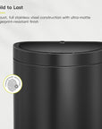 Mirage Semi-Round Motion Sensor Trash Can, 47 Liter / 12.4 Gallon, Matte Black