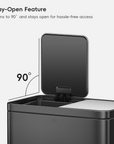Edison 8+8 Gallon Dual Kitchen Trash Can with Removable Inner Liners-Matte Black